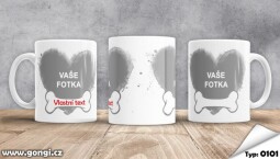 Hrnek 330 ml - 0101 - Srdce pes s kostičkou